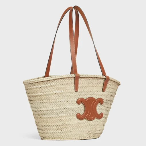 MEDIUM CELINE CLASSIC PANIER in Palm leaves and Calfskin