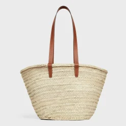 MEDIUM CELINE CLASSIC PANIER in Palm leaves and Calfskin