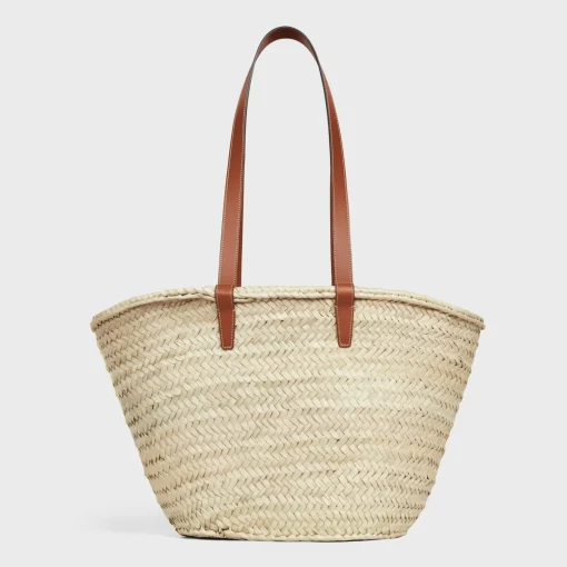 MEDIUM CELINE CLASSIC PANIER in Palm leaves and Calfskin