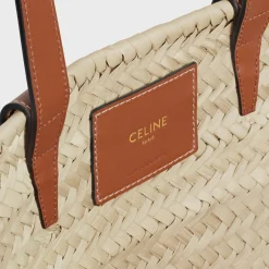 MEDIUM CELINE CLASSIC PANIER in Palm leaves and Calfskin