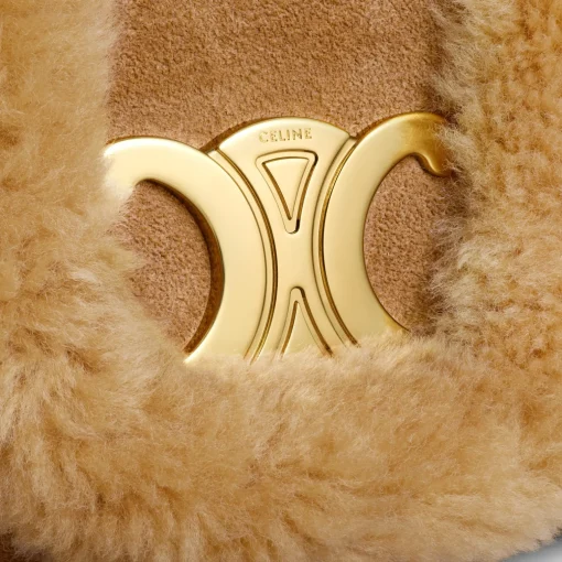 Medium Celine Victoire Bag in SUEDE CALFSKIN AND SHEARLING