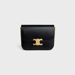 MEDIUM COLLEGE BAG in shiny calfskin