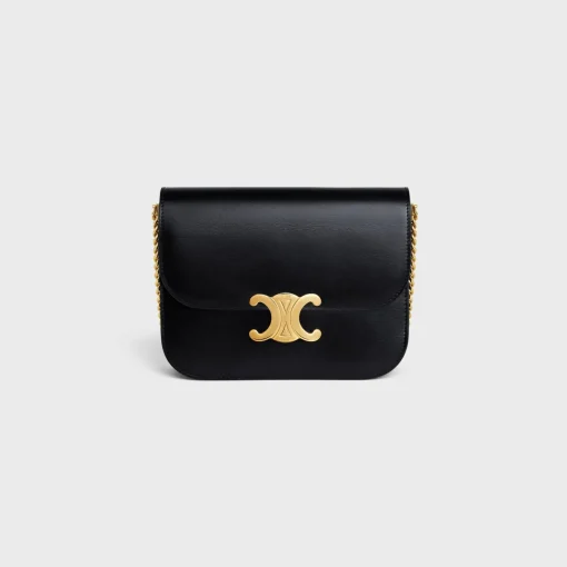 MEDIUM COLLEGE BAG in shiny calfskin