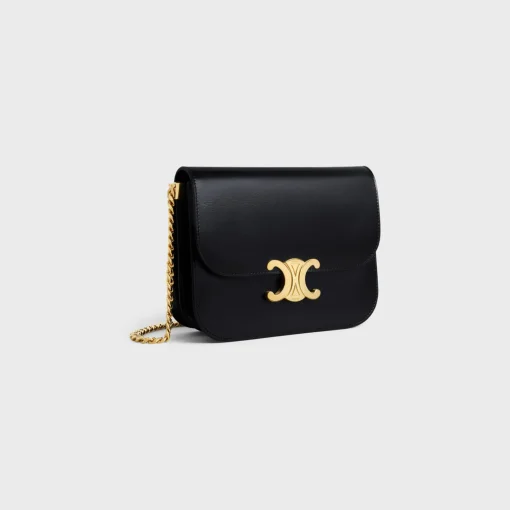 MEDIUM COLLEGE BAG in shiny calfskin