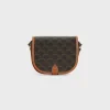 Medium Folco bag in Triomphe Canvas and calfskin