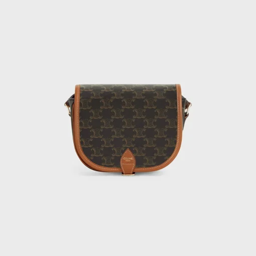 Medium Folco bag in Triomphe Canvas and calfskin