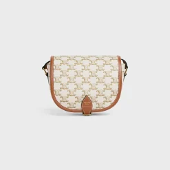 Medium Folco bag in Triomphe Canvas and calfskin