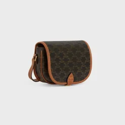 Medium Folco bag in Triomphe Canvas and calfskin