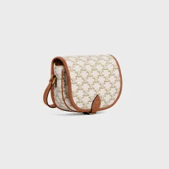 Medium Folco bag in Triomphe Canvas and calfskin