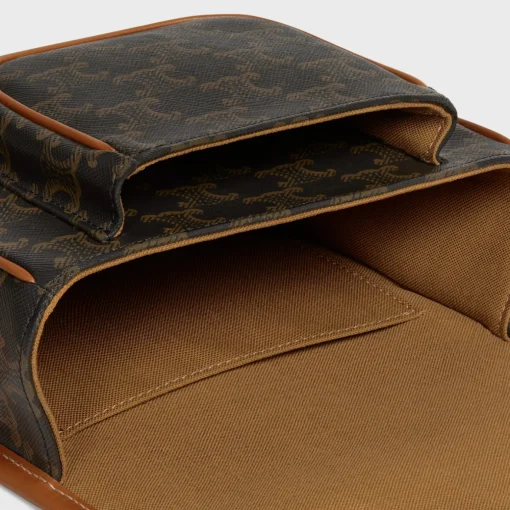 Medium Folco bag in Triomphe Canvas and calfskin