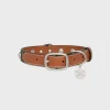 Medium Large Dog Collar in Triomphe Canvas and Calfskin with Studs