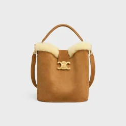 MEDIUM LOUISE BAG in SUEDE CALFSKIN AND SHEARLING
