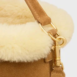 MEDIUM LOUISE BAG in SUEDE CALFSKIN AND SHEARLING