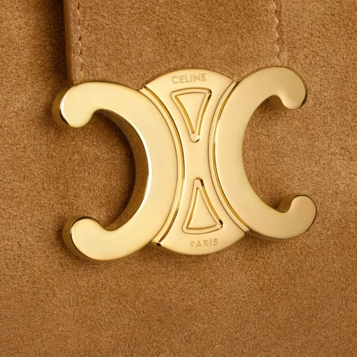 MEDIUM LOUISE BAG in SUEDE CALFSKIN AND SHEARLING