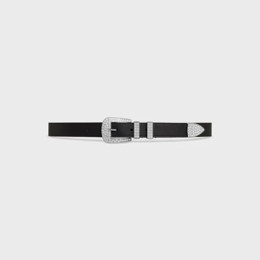 MEDIUM MARCO BELT WITH STRASS in VINTAGE CALFSKIN