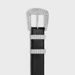 MEDIUM MARCO BELT WITH STRASS in VINTAGE CALFSKIN