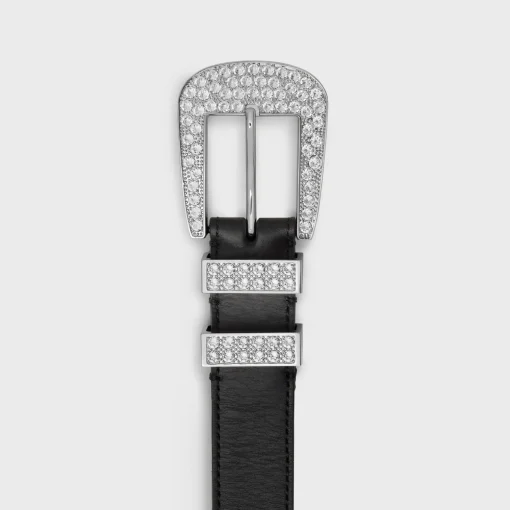 MEDIUM MARCO BELT WITH STRASS in VINTAGE CALFSKIN