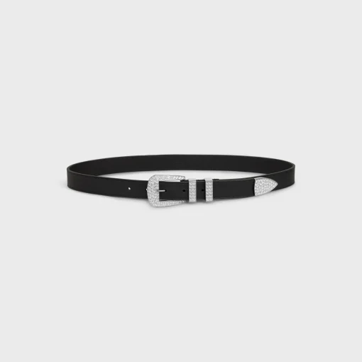 MEDIUM MARCO BELT WITH STRASS in VINTAGE CALFSKIN