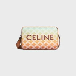 Medium Messenger Bag in TRIOMPHE CANVAS SUNSET AND CALFSKIN