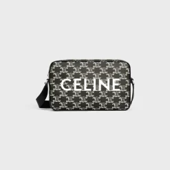 Medium Messenger Bag in Triomphe canvas two-tone with Celine print