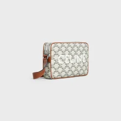 Medium Messenger Bag in Triomphe Canvas with Celine print
