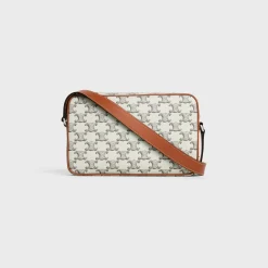 Medium Messenger Bag in Triomphe Canvas with Celine print
