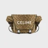MEDIUM MESSENGER TREKKING in Textile with triomphe leopard print and Celine print