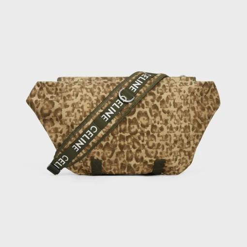 MEDIUM MESSENGER TREKKING in Textile with triomphe leopard print and Celine print