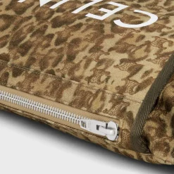 MEDIUM MESSENGER TREKKING in Textile with triomphe leopard print and Celine print
