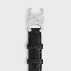 Medium 25MM Calfskin With Triomphe Embosse BLACK