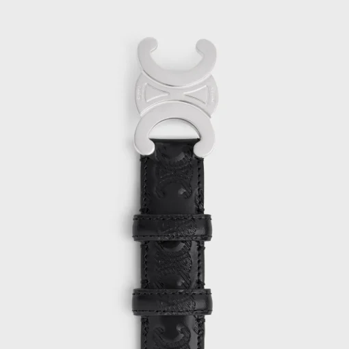 Medium 25MM Calfskin With Triomphe Embosse BLACK