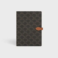 MEDIUM NOTEBOOK COVER IN TRIOMPHE CANVAS AND CALFSKIN