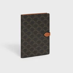 MEDIUM NOTEBOOK COVER IN TRIOMPHE CANVAS AND CALFSKIN