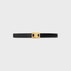 MEDIUM REVERSIBLE FRAMED TRIOMPHE BELT in TAURILLON AND NATURAL CALFSKIN