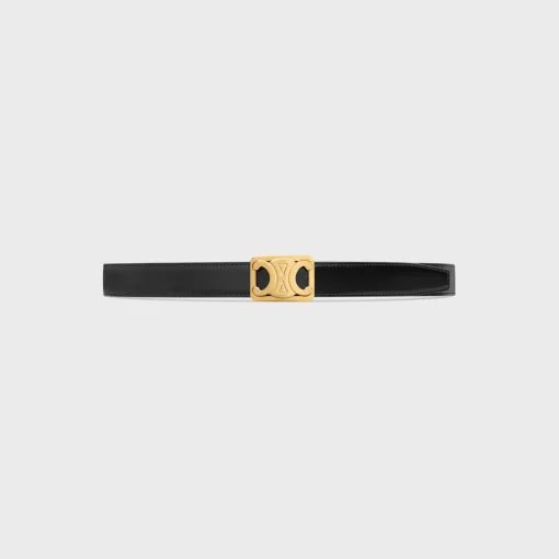 MEDIUM REVERSIBLE FRAMED TRIOMPHE BELT in TAURILLON AND NATURAL CALFSKIN