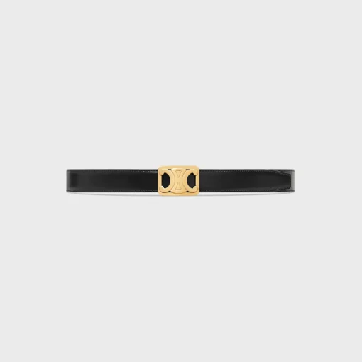 MEDIUM REVERSIBLE FRAMED TRIOMPHE BELT in TAURILLON AND NATURAL CALFSKIN