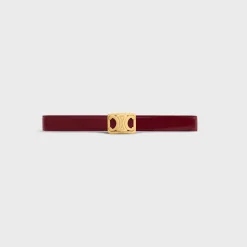 MEDIUM REVERSIBLE FRAMED TRIOMPHE BELT in TAURILLON AND NATURAL CALFSKIN