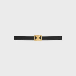MEDIUM REVERSIBLE FRAMED TRIOMPHE BELT in TAURILLON AND LIZARD EMBOSSED CALFSKIN