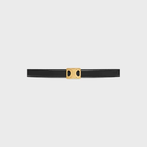 MEDIUM REVERSIBLE FRAMED TRIOMPHE BELT in TAURILLON AND LIZARD EMBOSSED CALFSKIN