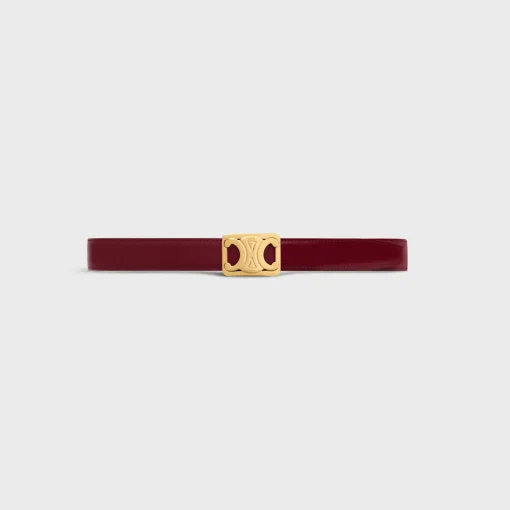 MEDIUM REVERSIBLE FRAMED TRIOMPHE BELT in TAURILLON AND NATURAL CALFSKIN
