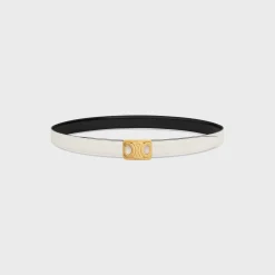 MEDIUM REVERSIBLE FRAMED TRIOMPHE BELT in TAURILLON AND NATURAL CALFSKIN