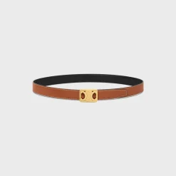 MEDIUM REVERSIBLE FRAMED TRIOMPHE BELT in TAURILLON AND NATURAL CALFSKIN