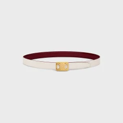 MEDIUM REVERSIBLE FRAMED TRIOMPHE BELT in TAURILLON AND NATURAL CALFSKIN