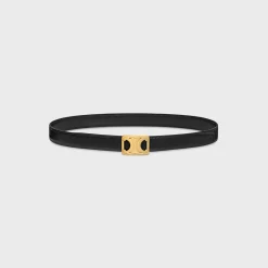 MEDIUM REVERSIBLE FRAMED TRIOMPHE BELT in TAURILLON AND LIZARD EMBOSSED CALFSKIN