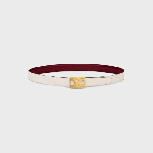 MEDIUM REVERSIBLE FRAMED TRIOMPHE BELT in TAURILLON AND NATURAL CALFSKIN