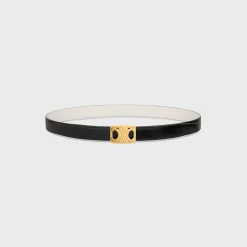 MEDIUM REVERSIBLE FRAMED TRIOMPHE BELT in TAURILLON AND NATURAL CALFSKIN