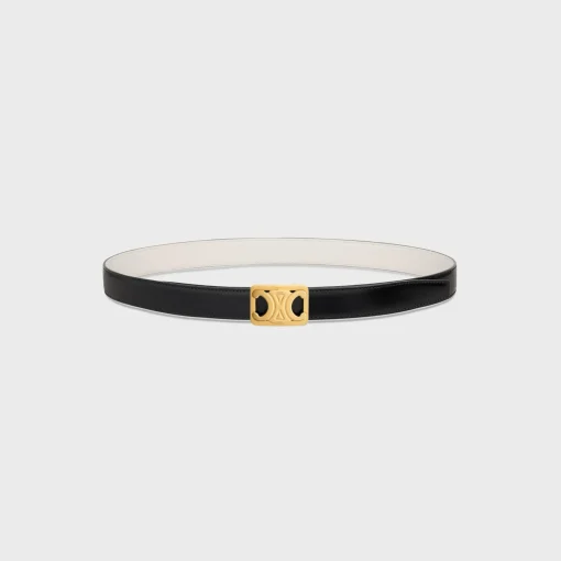 MEDIUM REVERSIBLE FRAMED TRIOMPHE BELT in TAURILLON AND NATURAL CALFSKIN