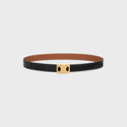 MEDIUM REVERSIBLE FRAMED TRIOMPHE BELT in TAURILLON AND NATURAL CALFSKIN