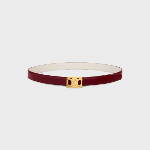 MEDIUM REVERSIBLE FRAMED TRIOMPHE BELT in TAURILLON AND NATURAL CALFSKIN