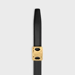 MEDIUM REVERSIBLE FRAMED TRIOMPHE BELT in TAURILLON AND NATURAL CALFSKIN